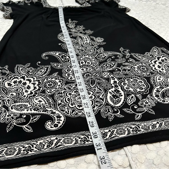 Signature London Style Women’s black & white paisley boho tunic dress. Size XL - Picture 6 of 9
